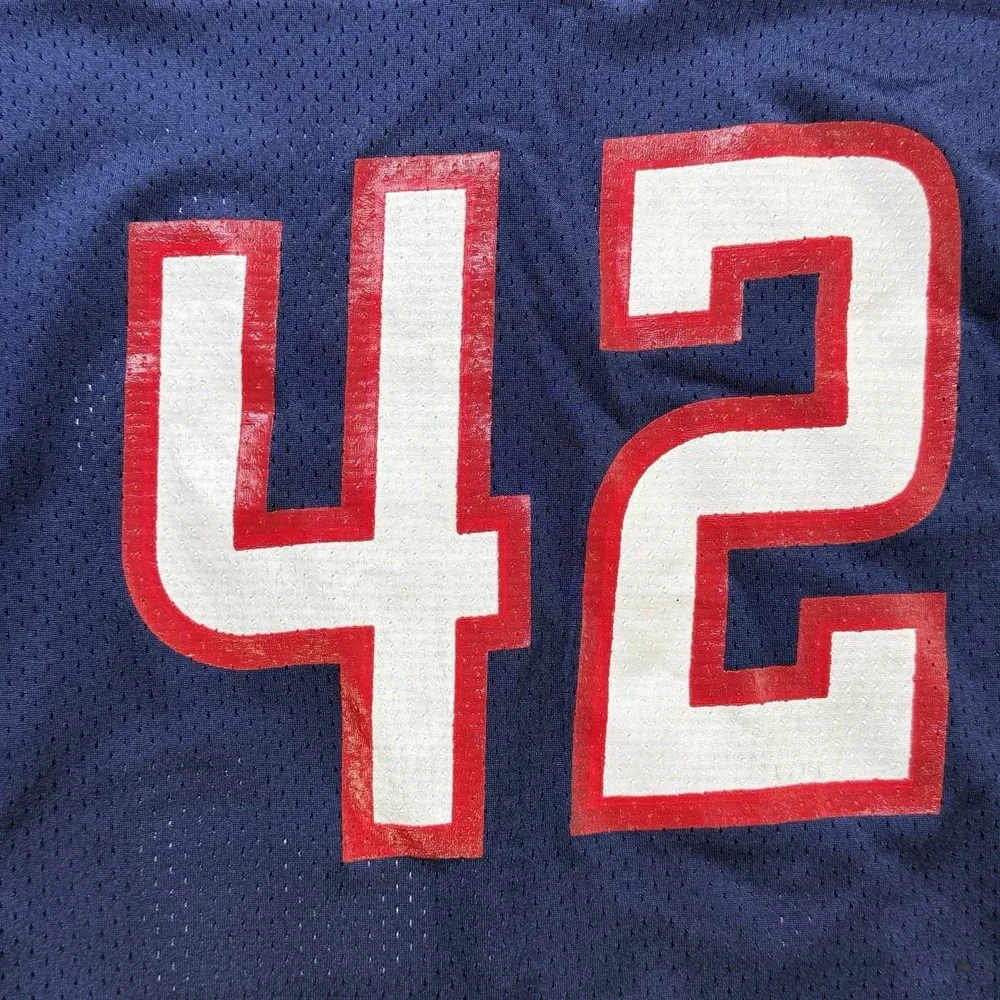 Y2K‎ Russell Athletic Football Jersey Navy Blue #42 Mesh Youth L Vintage